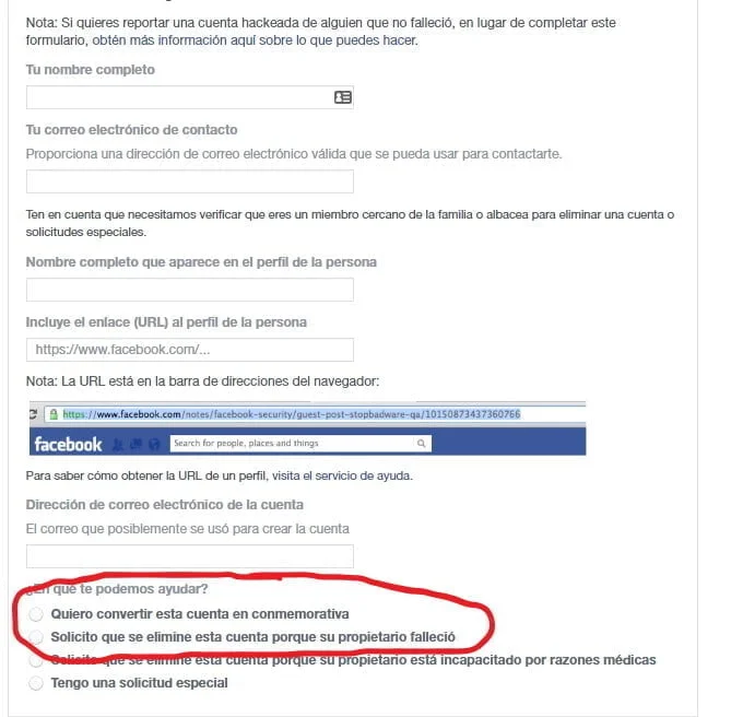 close a Facebook account of someone who died