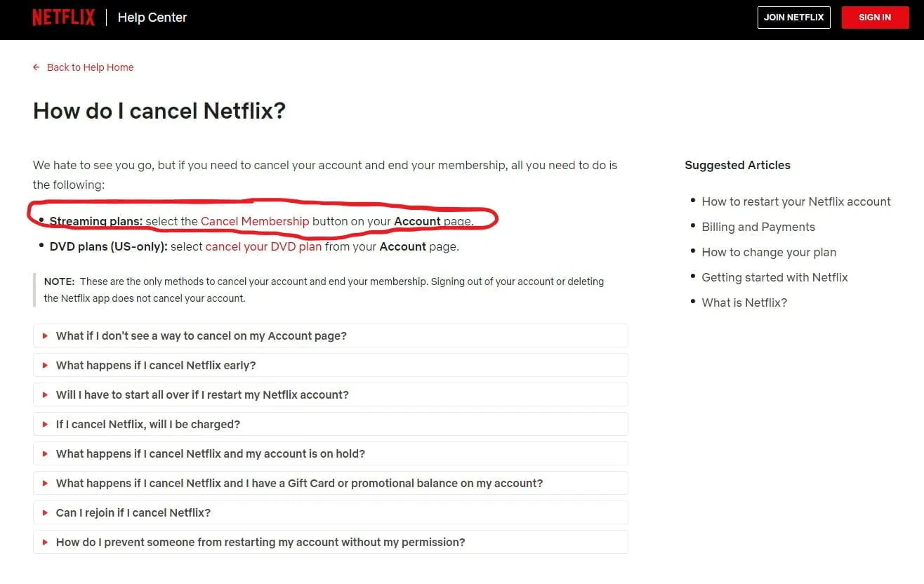 close a Netflix account of someone who died