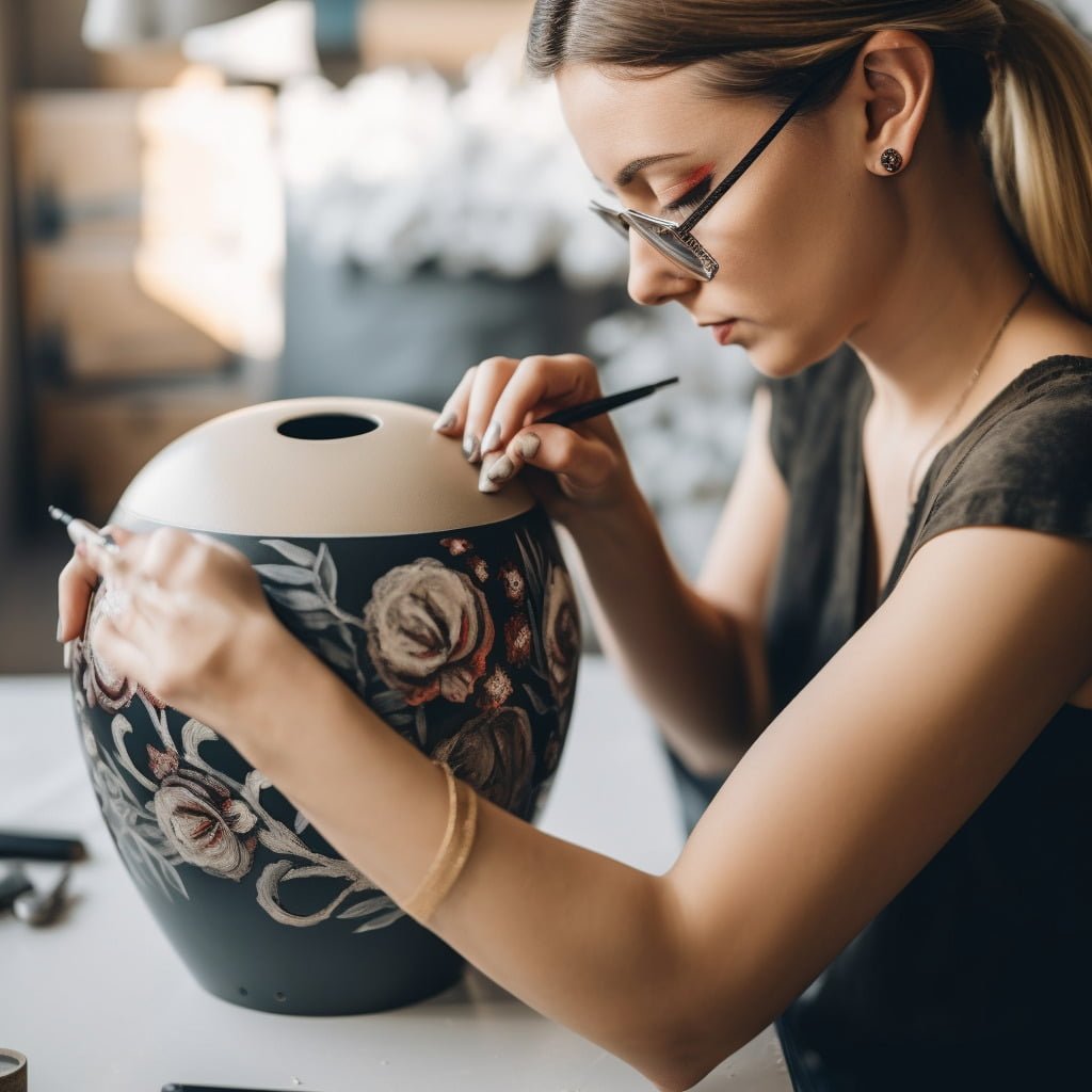 How to decorate an urn of ashes in an economical way?