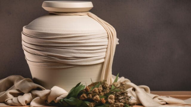 How to decorate an urn of ashes?