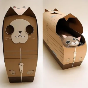 Ataúd para mascota forma de gato