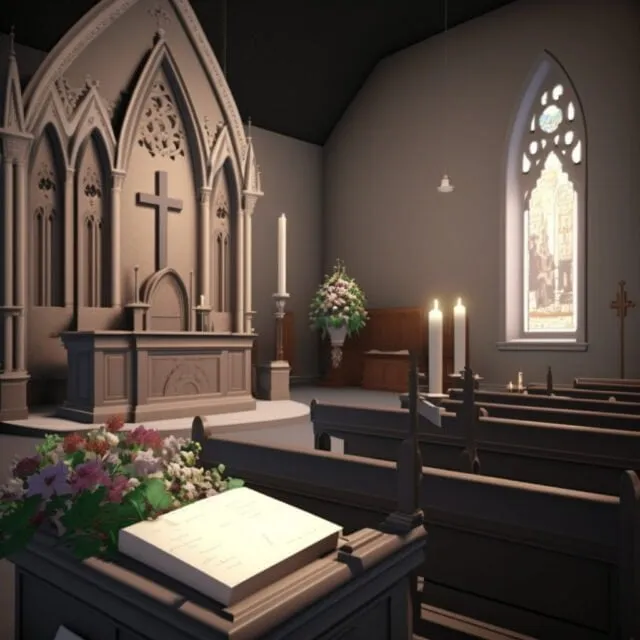 Obituario en una iglesia