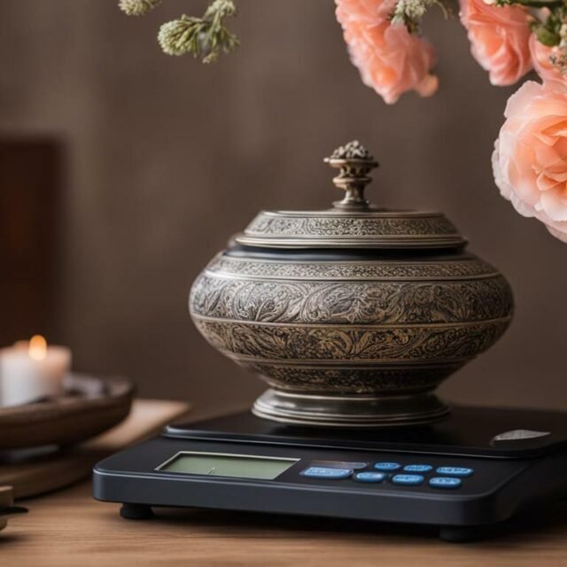 cómo calcular el peso de una urna funeraria