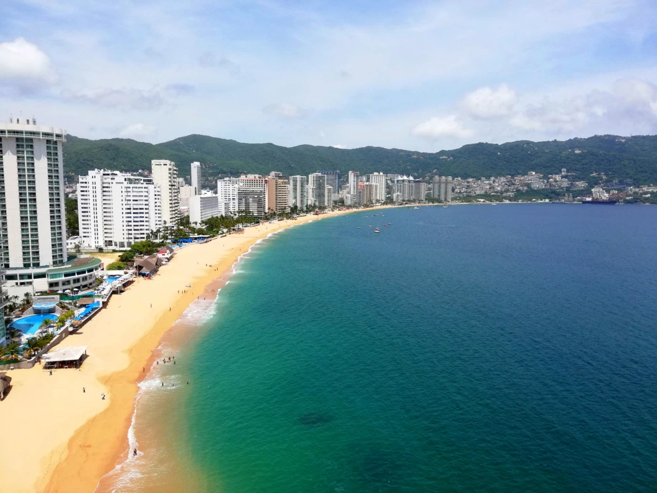 Vista aérea de la bahía de Acapulco